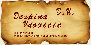 Despina Udovičić vizit kartica